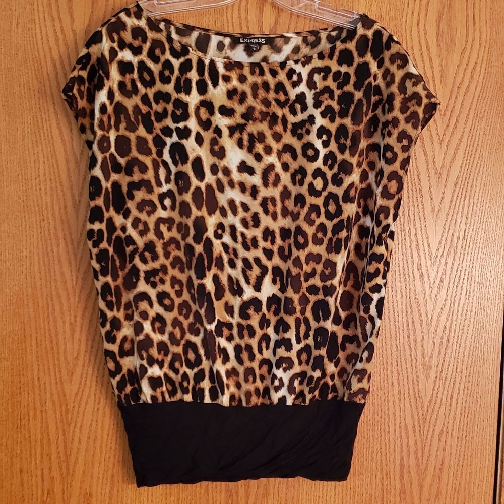 Express Animal Print Top Sz S
